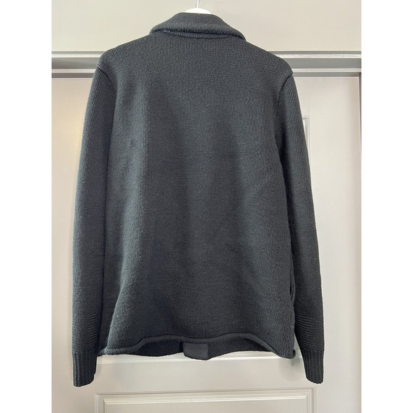 Vince Jacket Womens Large Black‎ 100% Wool Knit Double Breasted Military Style - Picture 3 of 13